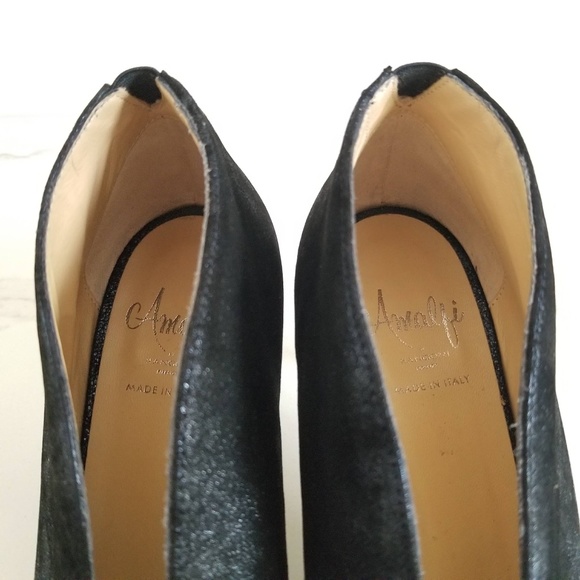 Amalfi by Rangoni Blue Black Dress Booties Heels - Picture 8 of 12